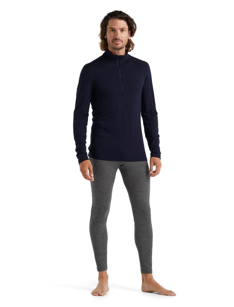 Icebreaker Merino 200 Oasis Long Sleeve Half Zip Thermal Top Miesten Base Layers Laivastonsininen | FI 1359OKIR